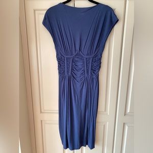 Max & Co blue dress ribbed waist cap sleeve Size US S / EU M